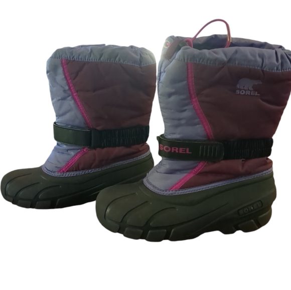SOREL Purple and Black Pull On Drawstring Snow Boots - Picture 4 of 11